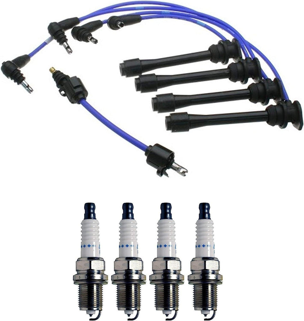 Denso Wire Set 5Mm & 4 Double Platinum Spark Plugs .044 Kit for Toyota 2.4L L4