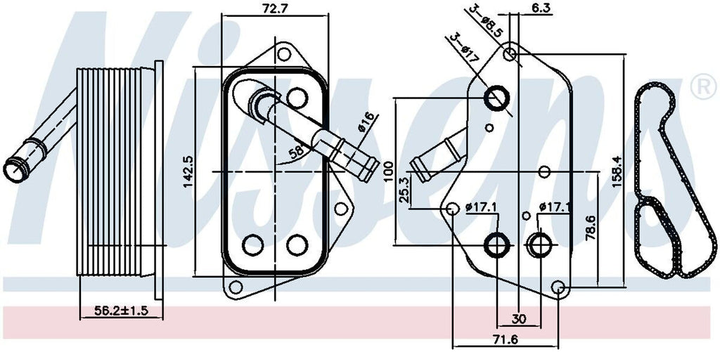 Nissens Engine Oil Cooler for BMW 90689