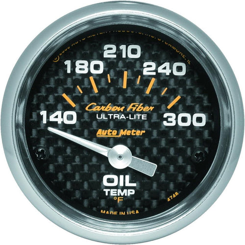 4748 Carbon Fiber Electric Oil Temperature Gauge Regular, 2 1/16