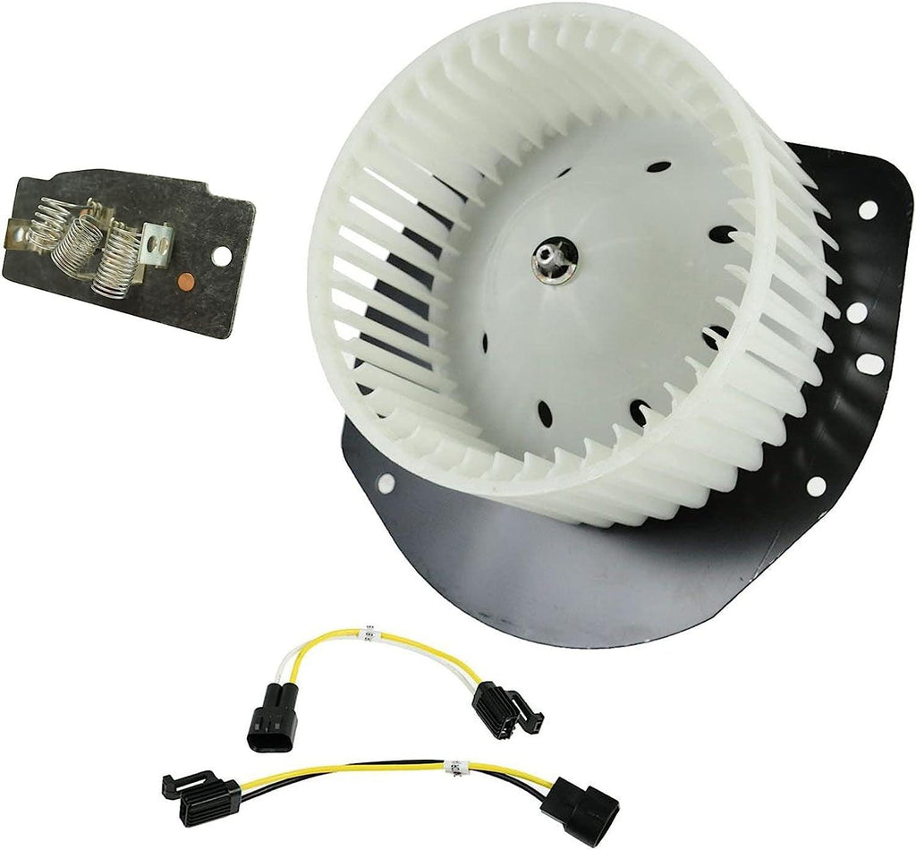 A/C AC Heater Blower Motor W/Fan Cage & Resistor Kit Compatible with Ford Lincoln Mercury