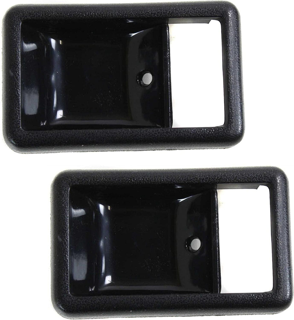 Door Handle Trim Set of 2 Compatible with 1984-1989 Toyota Pickup, 1984-1989 Toyota 4Runner, 1984-1989 Toyota Van Front or Rear, Driver and Passenger Side Sedan Black