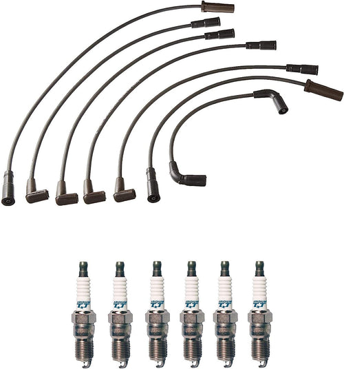 Denso Wire Set 7Mm and 6 Iridium TT Spark Plugs 0.04 Kit for Chevy GMC 4.3L V6 Naturally Aspirated