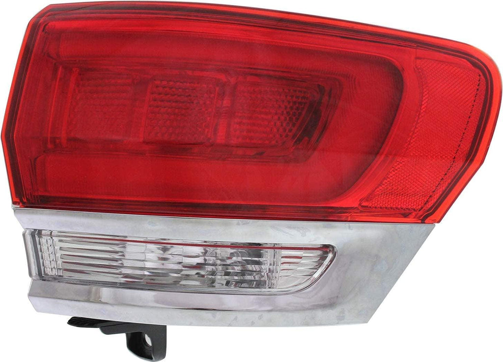 Tail Light Assembly Compatible with 2014-2018 Jeep Grand Cherokee Outer with Chrome Trim - CAPA Passenger Side