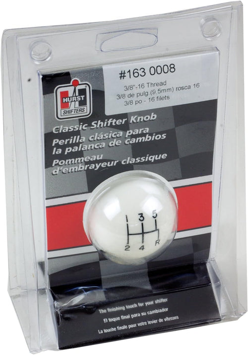 1630008 White 5-Speed Classic Shifter Knob
