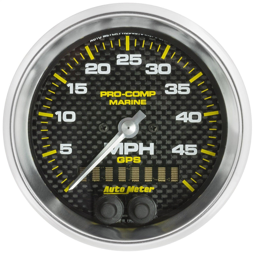 3-3/8 in. GPS SPEEDOMETER 0-50 MPH MARINE CARBON FIBER - greatparts