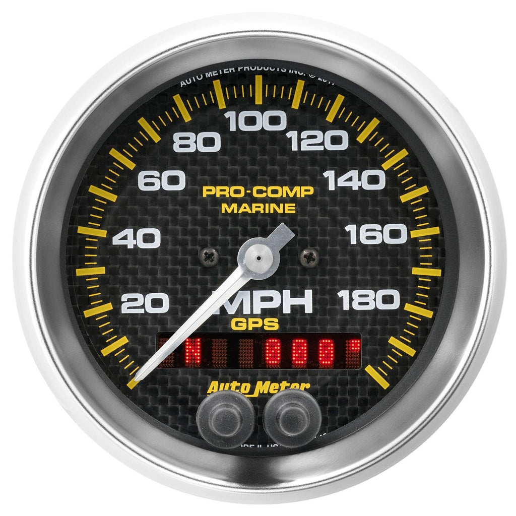 3-3/8 in. GPS SPEEDOMETER 0-200 MPH MARINE CARBON FIBER - greatparts