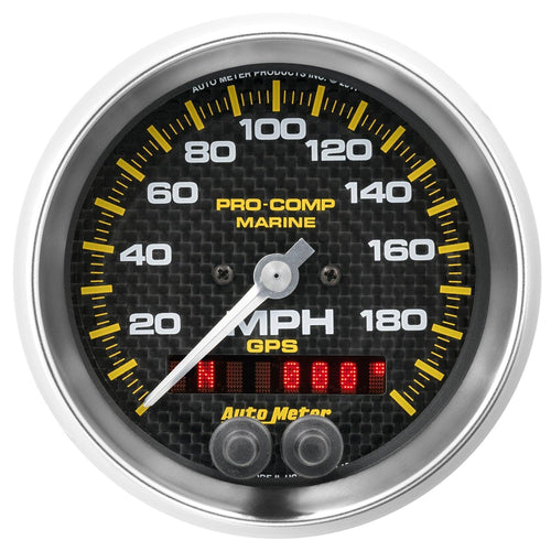 3-3/8 in. GPS SPEEDOMETER 0-200 MPH MARINE CARBON FIBER - greatparts