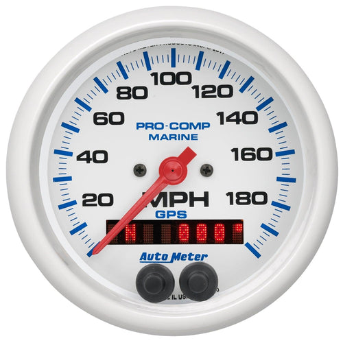 3-3/8 in. GPS SPEEDOMETER 0-200 MPH MARINE SILVER ULTRA-LITE - greatparts