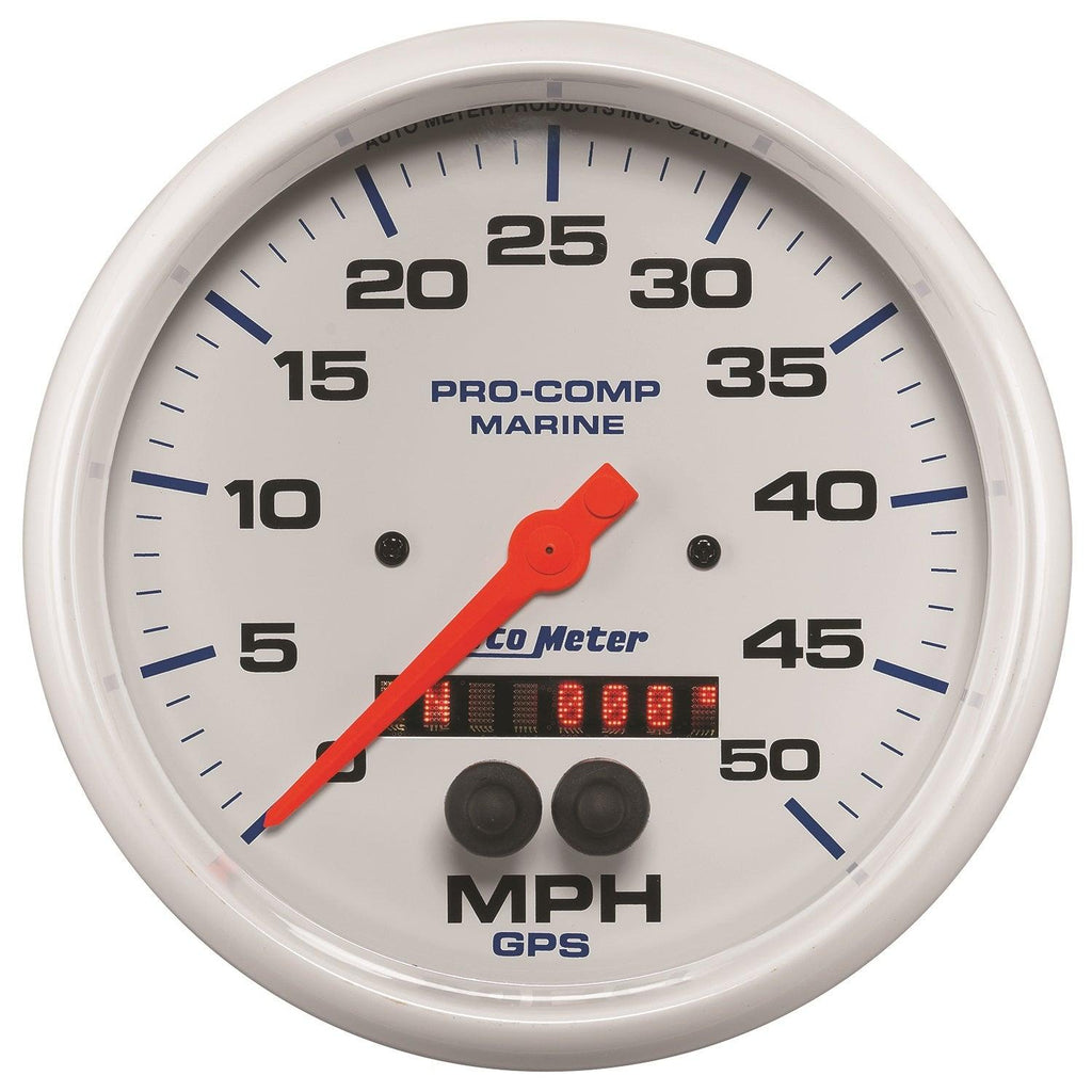5 in. GPS SPEEDOMETER 0-50 MPH MARINE WHITE - greatparts