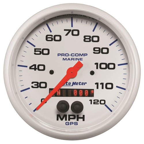 5 in. GPS SPEEDOMETER 0-120 MPH MARINE WHITE - greatparts