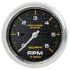 3-3/8 in. IN-DASH TACHOMETER 0-6000 RPM MARINE CARBON FIBER - greatparts