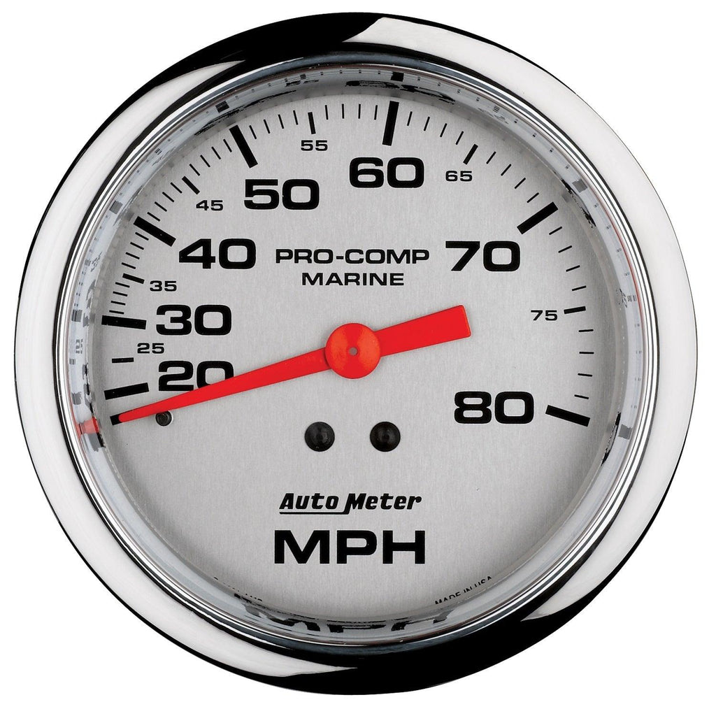 3-3/8 in. MECHANICAL SPEEDOMETER 0-80 MPH MARINE CHROME ULTRA-LITE - greatparts