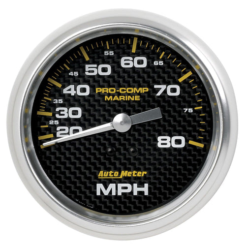 3-3/8 in. MECHANICAL SPEEDOMETER 0-80 MPH MARINE CARBON FIBER - greatparts