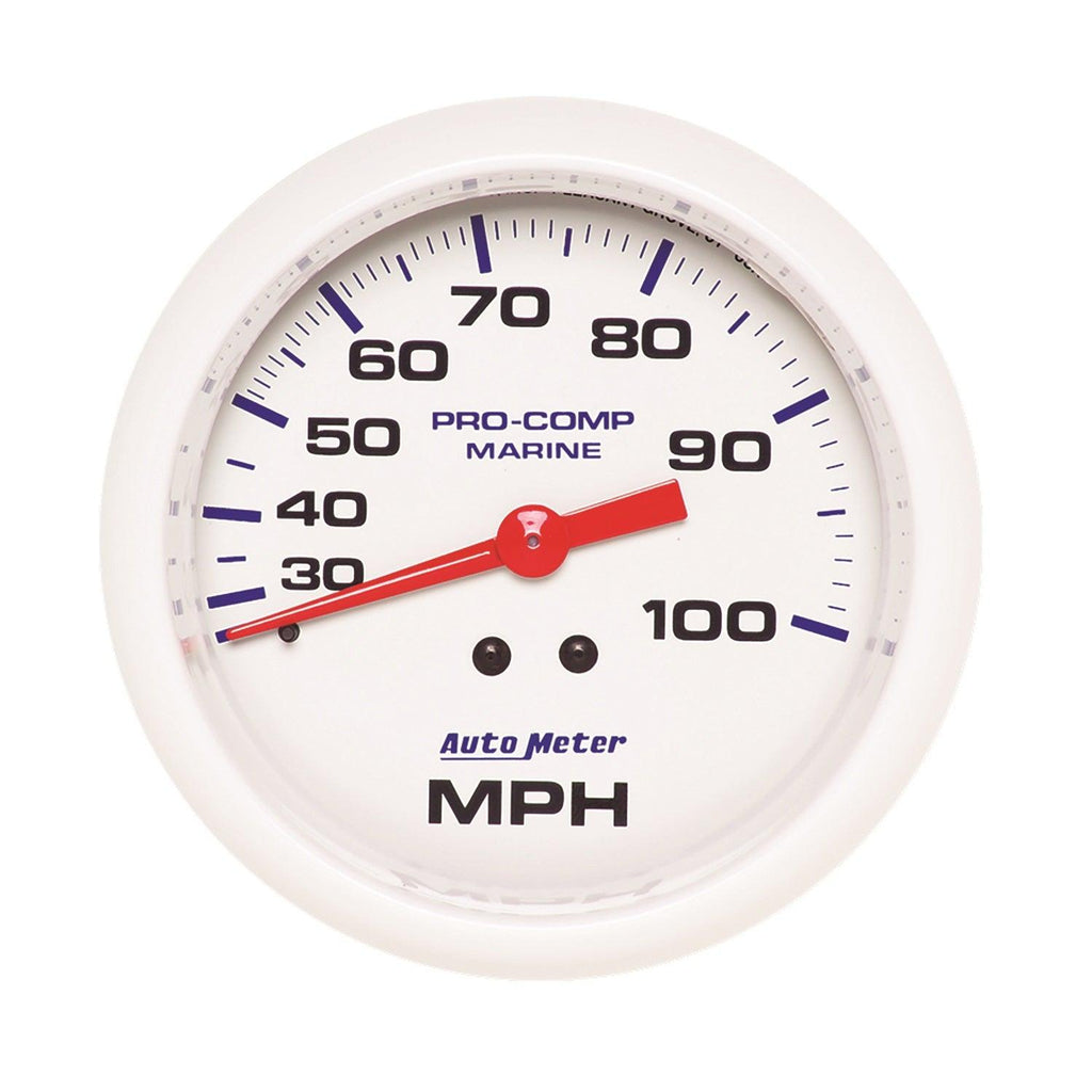 3-3/8 in. MECHANICAL SPEEDOMETER 0-100 MPH MARINE WHITE - greatparts