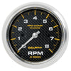 3-3/8 in. IN-DASH TACHOMETER 0-8000 RPM MARINE CARBON FIBER - greatparts