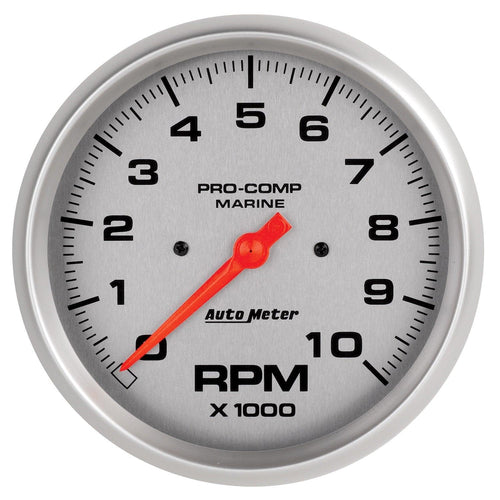 5 in. IN-DASH TACHOMETER 0-10000 RPM MARINE SILVER ULTRA-LITE - greatparts