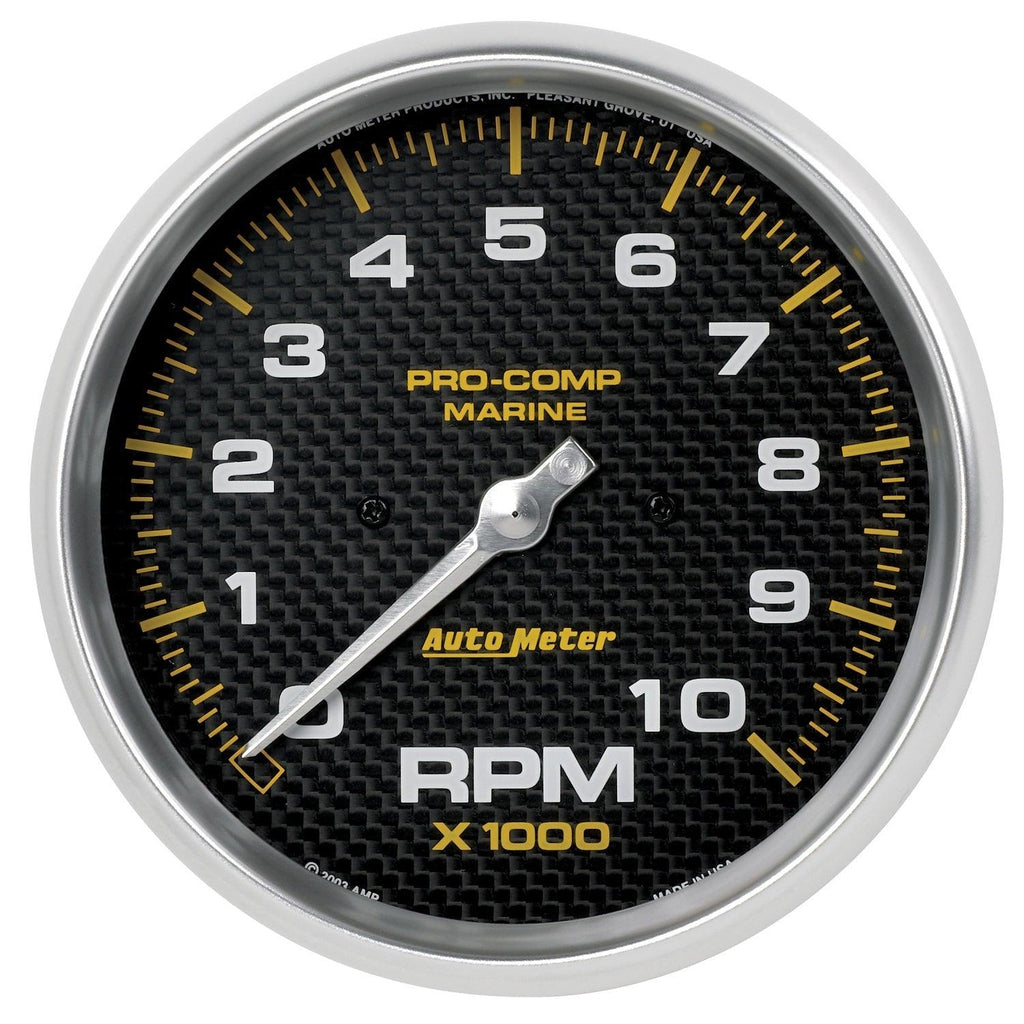 5 in. IN-DASH TACHOMETER 0-10000 RPM MARINE CARBON FIBER - greatparts