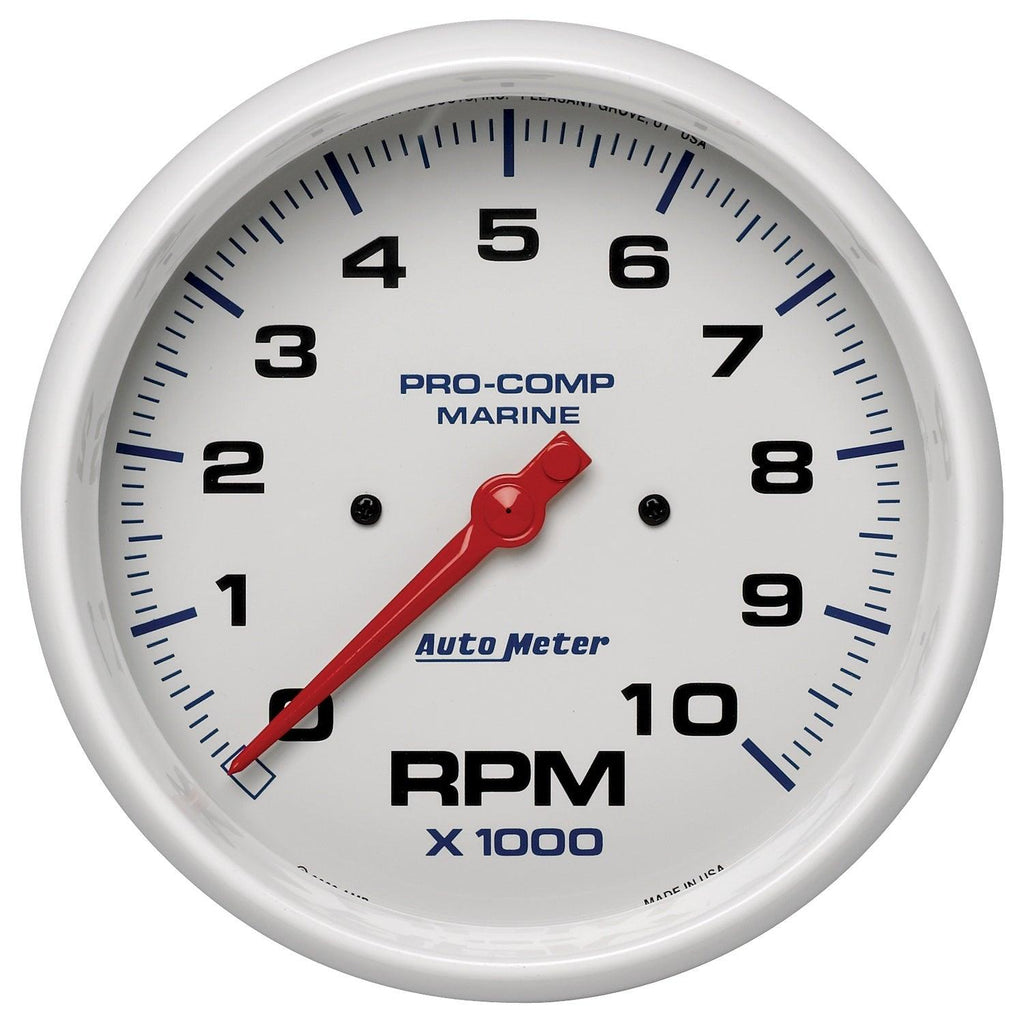 5 in. IN-DASH TACHOMETER 0-10000 RPM MARINE WHITE - greatparts