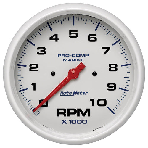5 in. IN-DASH TACHOMETER 0-10000 RPM MARINE WHITE - greatparts
