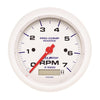 3-3/8 in. IN-DASH TACHOMETER WITH HOUR METER 0-7000 RPM MARINE WHITE - greatparts