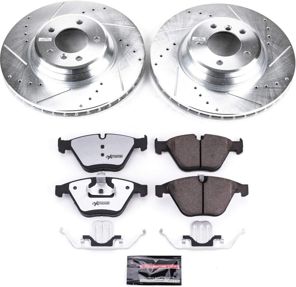 K6055-26 Front Z26 Carbon Fiber Brake Pads with Drilled & Slotted Brake Rotors Kit