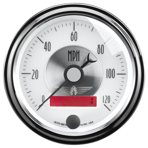 3-3/8 in. SPEEDOMETER 0-120 MPH PRESTIGE PEARL - greatparts