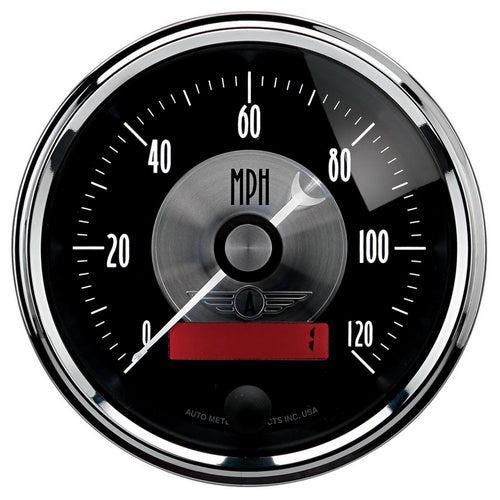 3-3/8 in. SPEEDOMETER 0-120 MPH PRESTIGE BLACK DIAMOND - greatparts