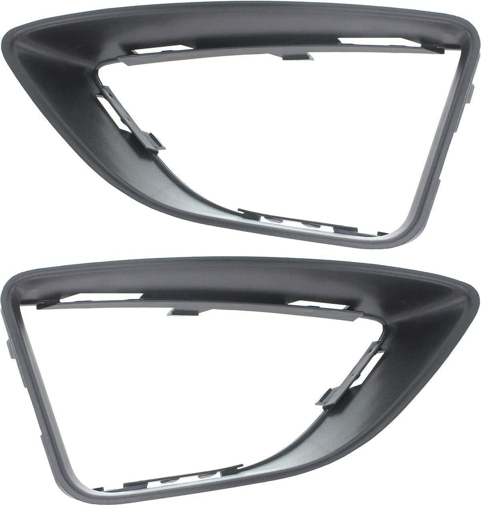 Front Fog Lamp Molding Compatible with 2010-2012 Ford Fusion Set of 2 Passenger and Driver Side Textured Black S/SE Models