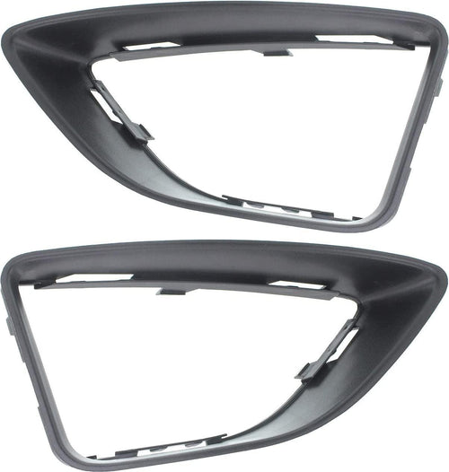 Front Fog Lamp Molding Compatible with 2010-2012 Ford Fusion Set of 2 Passenger and Driver Side Textured Black S/SE Models