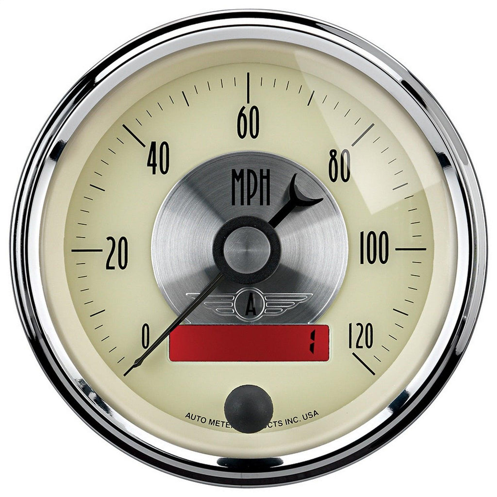 3-3/8 in. SPEEDOMETER 0-120 MPH PRESTIGE ANTIQUE IVORY - greatparts