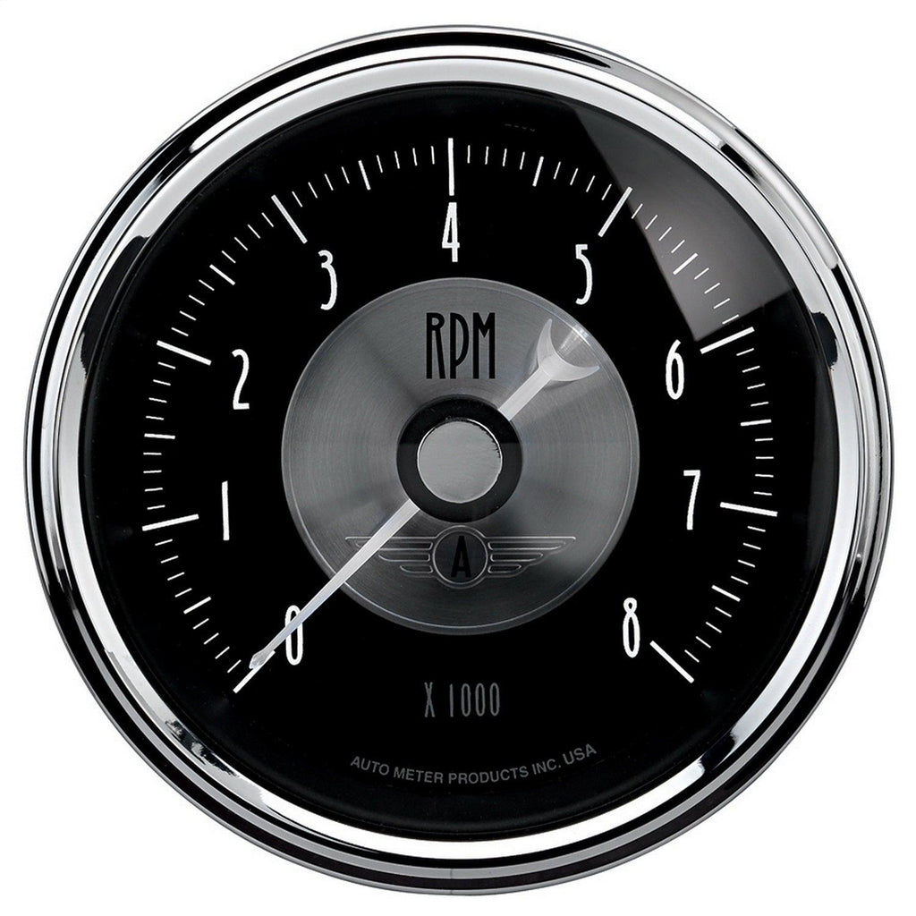 3-3/8 in. IN-DASH TACHOMETER 0-8000 RPM PRESTIGE BLACK DIAMOND - greatparts