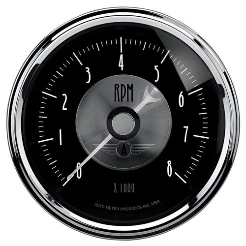 3-3/8 in. IN-DASH TACHOMETER 0-8000 RPM PRESTIGE BLACK DIAMOND - greatparts