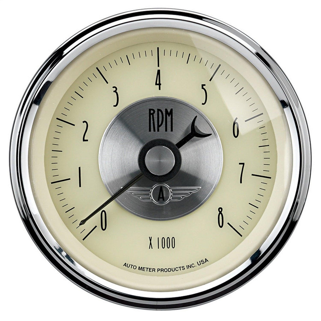 3-3/8 in. IN-DASH TACHOMETER 0-8000 RPM PRESTIGE ANTIQUE IVORY - greatparts