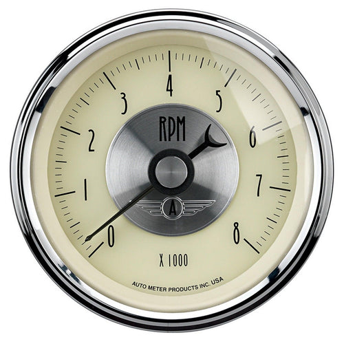 3-3/8 in. IN-DASH TACHOMETER 0-8000 RPM PRESTIGE ANTIQUE IVORY - greatparts