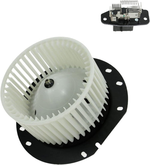 A/C AC Heater Blower Motor W/Fan Cage & Resistor Kit Compatible with Ford Econoline Van