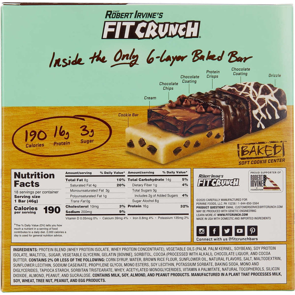 Fit Crunch Snack Size Protein Bar, Mint Chocolate Chip, 16g Protein, 18 ct.
