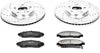 Power Stop K5370 Front Z23 Carbon Fiber Brake Pads with Drilled & Slotted Brake Rotors Kit