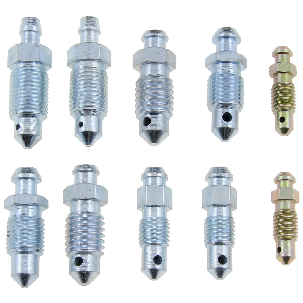 Dorman 13949 Brake Bleeder Screw for Specific Models, Gold and Silver (Pack of 10) Fits select: 1975-2004 FORD F150, 1999-2007 CHEVROLET SILVERADO