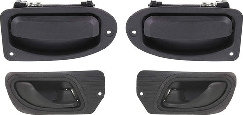 Interior Door Handle SET Compatible with 1993-2011 Ford Ranger, Fits 1998-2008 Mazda B3000, Fits 2003-2004 Mazda B2300 Front and Rear, Driver and Passenger Side Textured Black