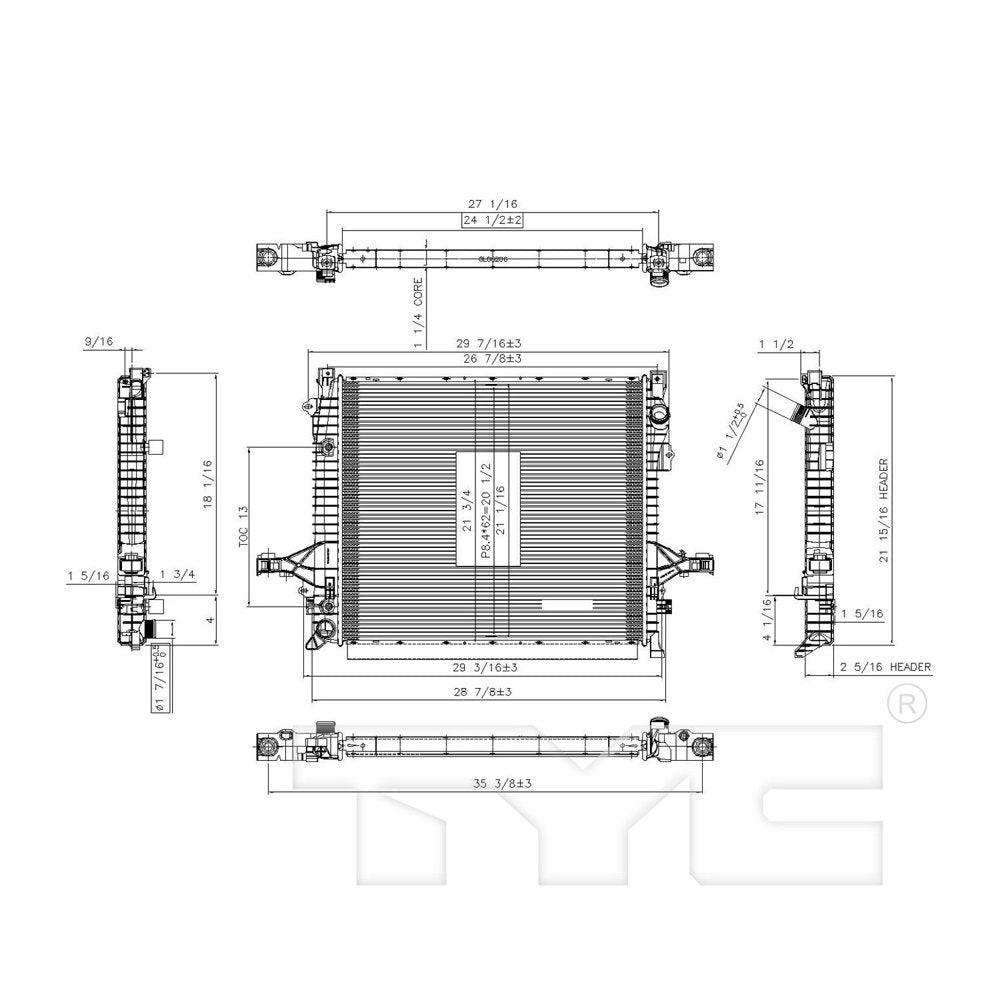 Radiator for 03-14 Volvo XC-90 2.5/2.9/3.2/4.4L Automatic Single Row Fits 2008 Volvo XC90