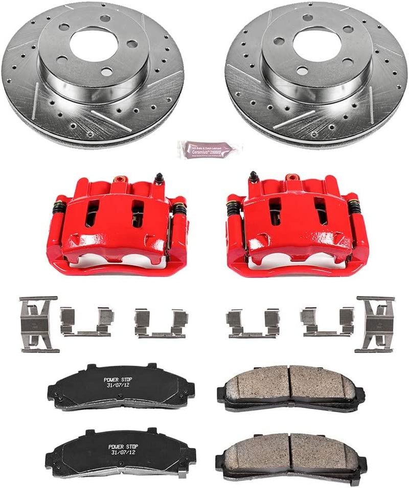 KC1860 Z23 Evolution Sport 1-Click Brake Kit with Powder Coated Calipers (Brake Pads, Drilled/Slotted Rotors)