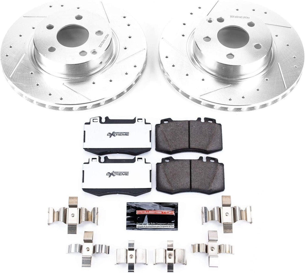K7771-26 Front Z26 Carbon Fiber Brake Pads with Drilled & Slotted Brake Rotors Kit