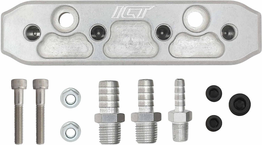 Aluminum 6-Port Vacuum Boost Distribution Block Intake Turbo Air Feed Junction Manifold Made in America 551855-VB001