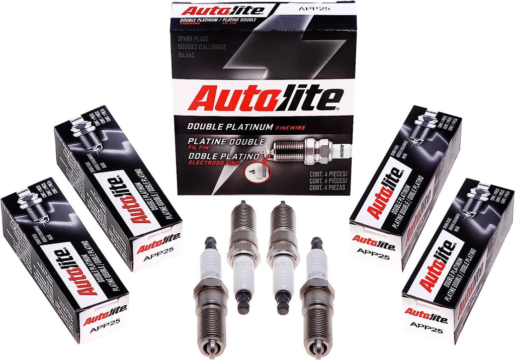 APP25 Double Platinum Automotive Replacement Spark Plugs (4 Pack)