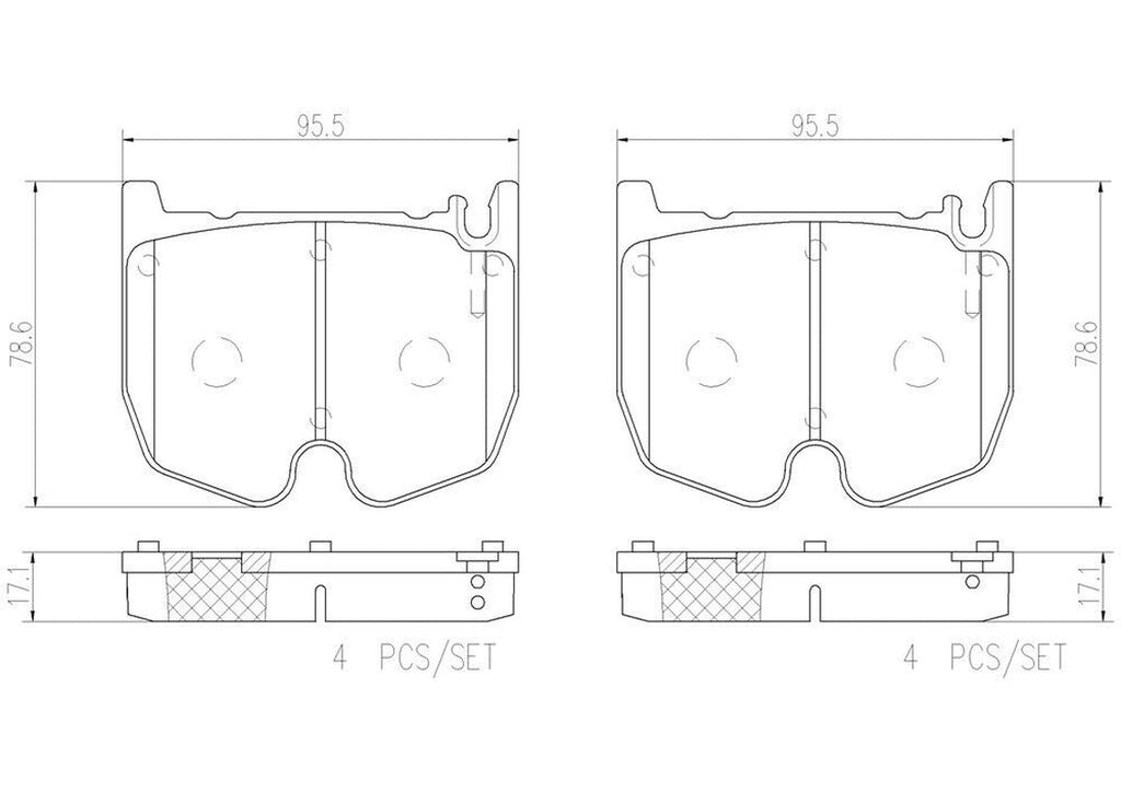 Brembo Front Disc Brake Pad Set for Mercedes-Benz (P50062N)