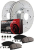 K7000 Front and Rear Z23 Carbon Fiber Brake Pads with Drilled & Slotted Brake Rotors Kit