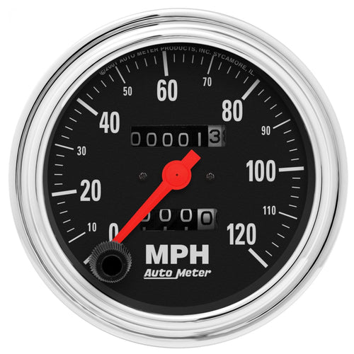 3-3/8 in. SPEEDOMETER 0-120 MPH TRADITIONAL CHROME - greatparts