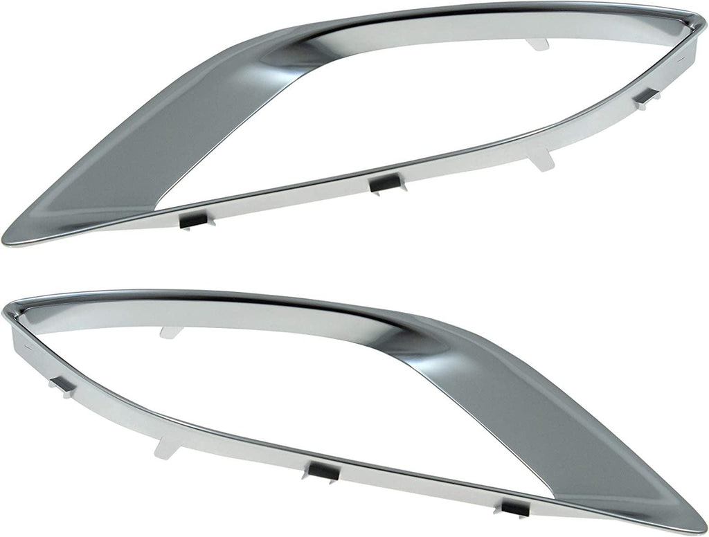 Fog Light Trim Set of 2 Compatible with 2014-2020 Dodge Durango Silver Front, Driver and Passenger Side