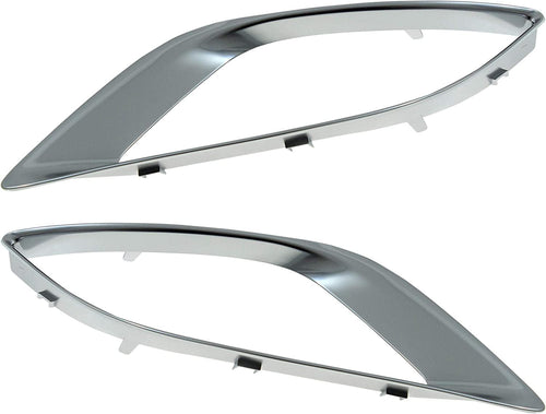 Fog Light Trim Set of 2 Compatible with 2014-2020 Dodge Durango Silver Front, Driver and Passenger Side