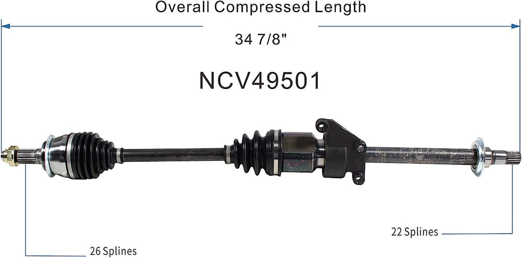 NCV49501 CV Axle Shaft Assembly - Right Front (Passenger Side)